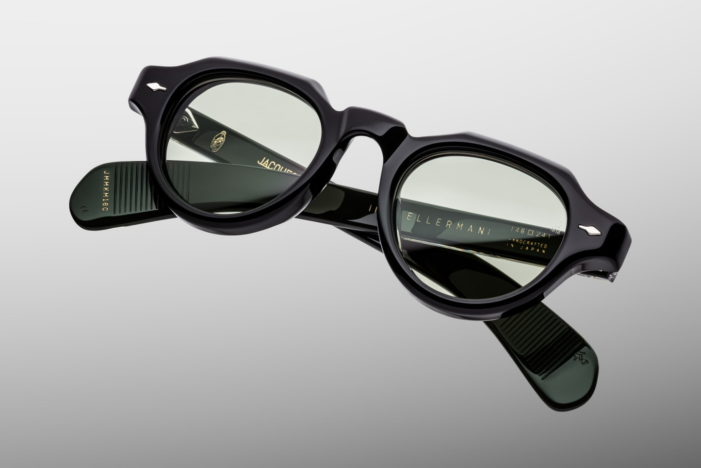 Overhead shot of the Kellerman Cobra — shows the gentle arch of the frame front, the thickness of the 10 mm acetate, and the subtle taper into the temples