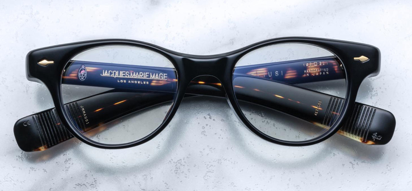 The Aurelius optical frame is sleek, sculptural, and balanced with classic round lenses, paddle temples, and an aviator essence. Limited-edition glasses reminiscent of the boldly designed eyewear expressions emanating from Italy in the early '70's. 10mm brown cellulose acetate frame. Handcrafted in Japan. Size 47/21.