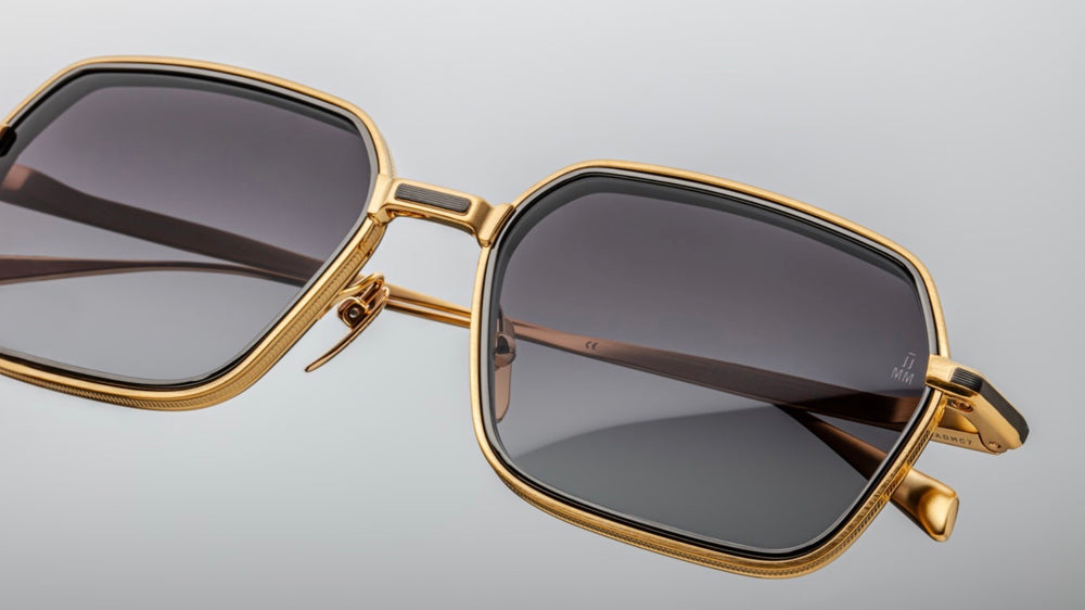 Top view of Jacques Marie Mage Admiral Cia sunglasses highlighting the thin titanium frame and minimalist design.