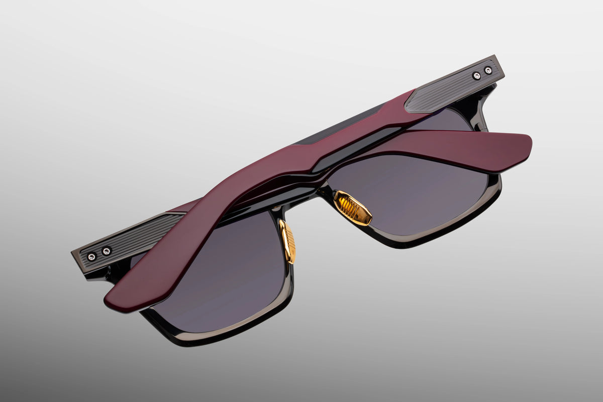 Rear view of Jacques Marie Mage Dealan Titanium frames highlighting custom gold octagonal nose pads.