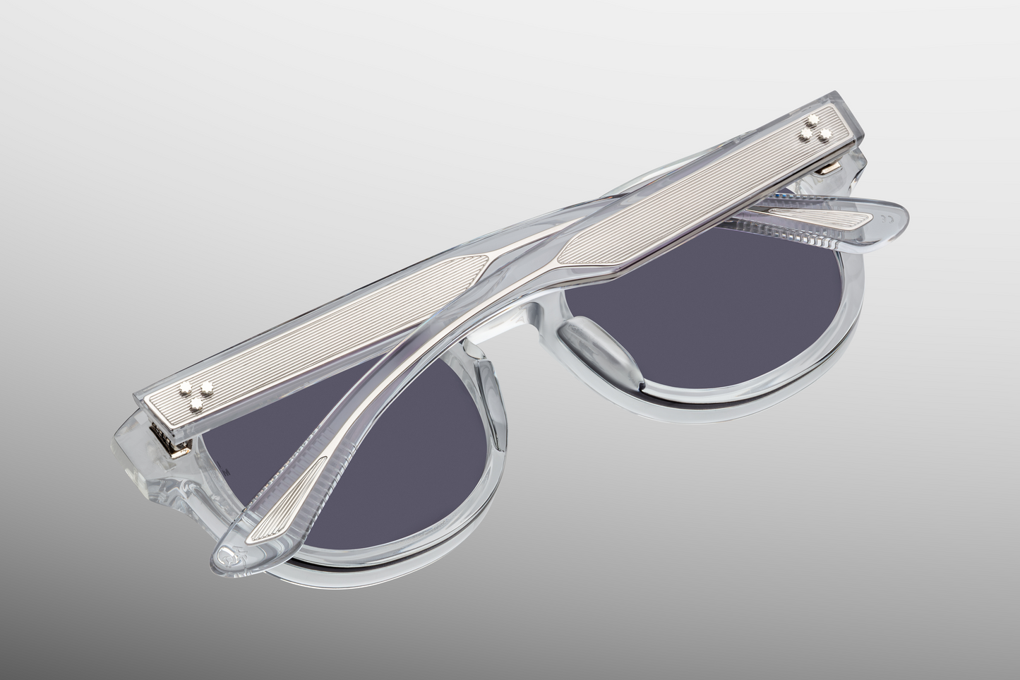 Rear view of Dr. Dream Sulfur — inside of the temples showing semi‑exposed wire‑core in sulfur acetate, with a clean interior finish reflecting the John & Yoko legacy