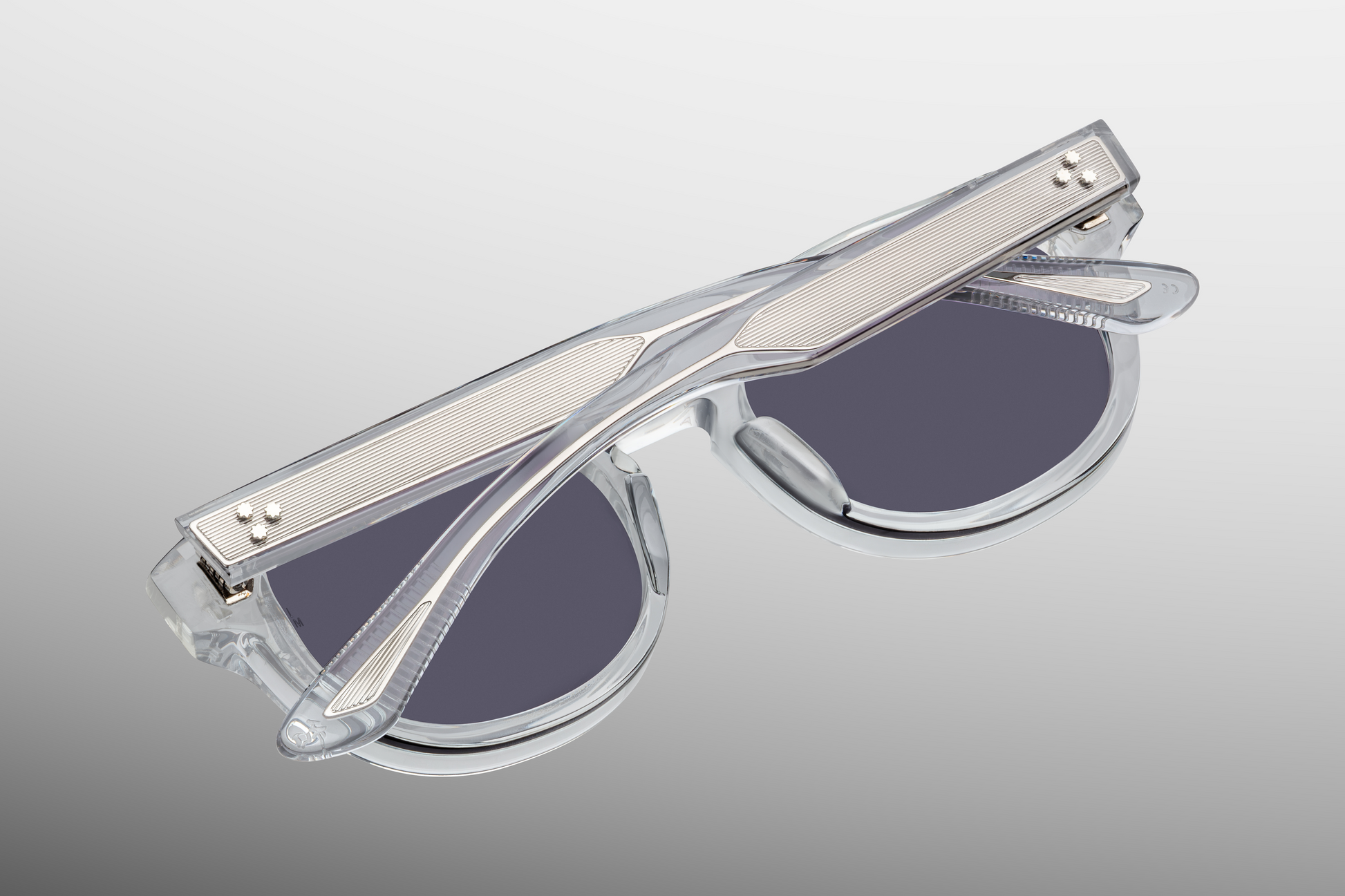 Rear view of Dr. Dream Sulfur — inside of the temples showing semi‑exposed wire‑core in sulfur acetate, with a clean interior finish reflecting the John & Yoko legacy