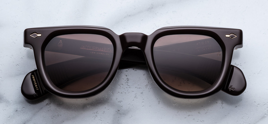 JMM Vendome Grenache — classic Wellington-shape frame in rich wine-red (grenache) acetate with sculpted bevels and dark gradient lenses