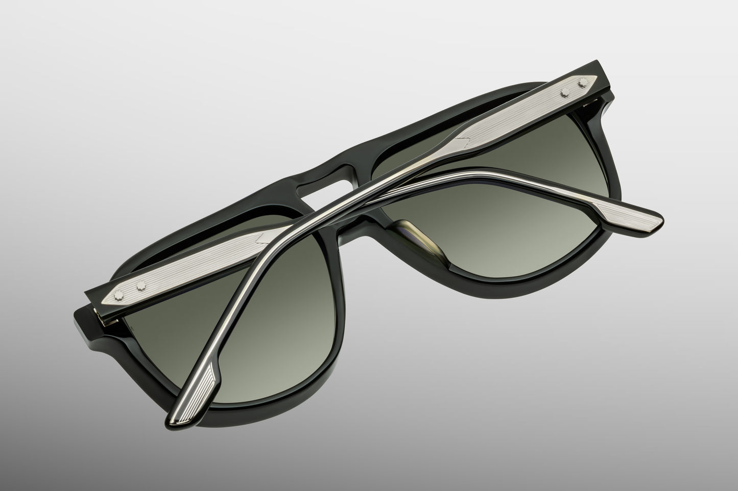 Jacques Marie Mage Leonard Viper sunglasses rear view highlighting premium black acetate construction, sculpted temples and limited-edition craftsmanship