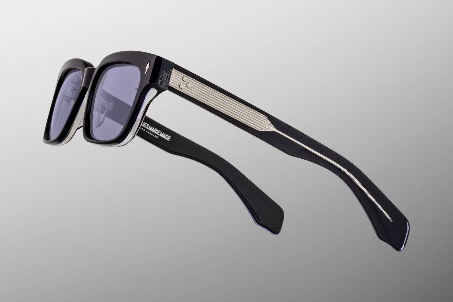 Close-up back view of Jacques Marie Mage Molino Hudson sunglasses showing inner temple engraving and exposed wire core
Rear detail of JMM Molino Hudson frame revealing handcrafted acetate interior and limited edition serial number