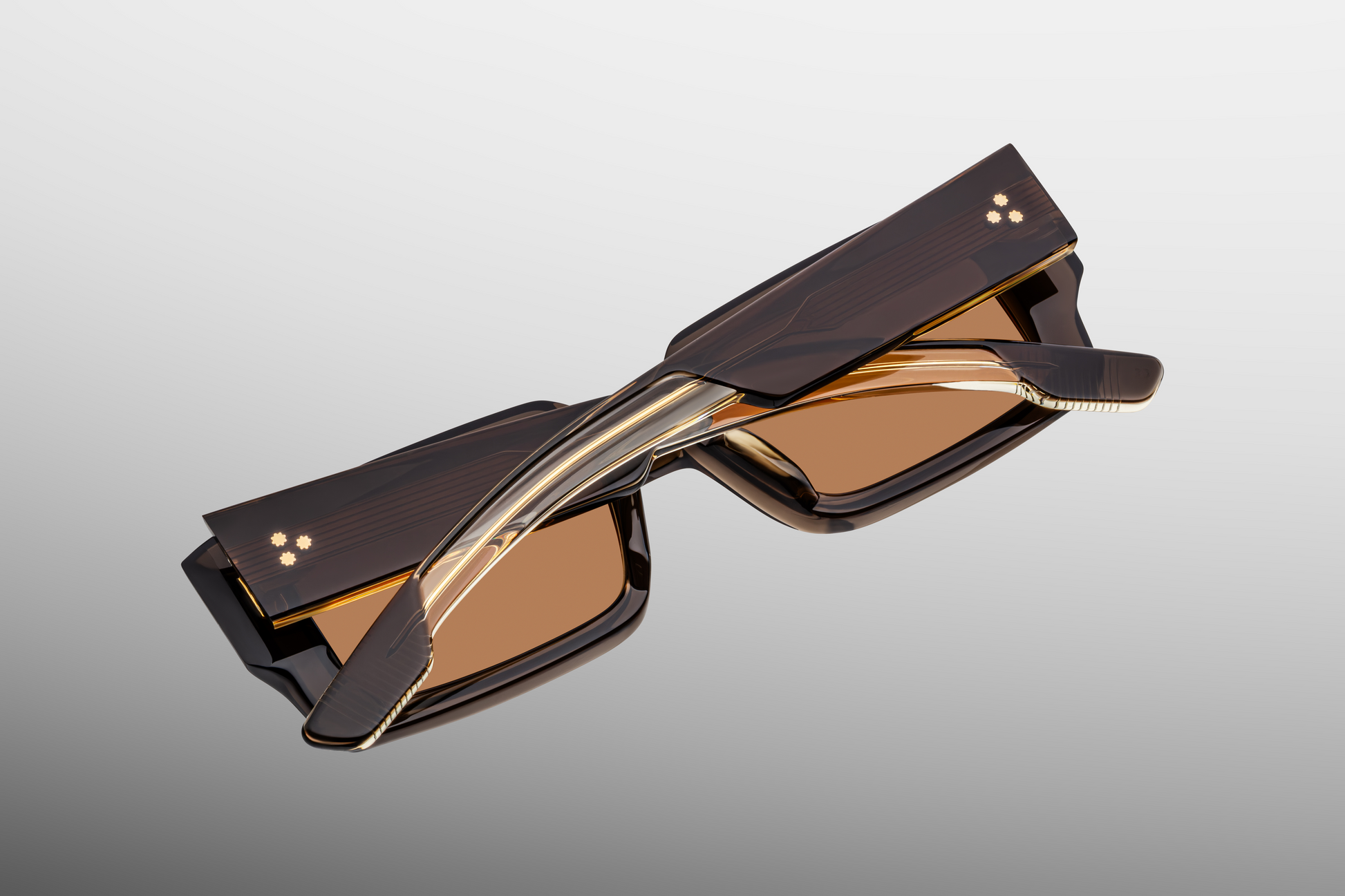 Close up back detail of Jacques Marie Mage Quant London sunglasses highlighting handcrafted Japanese acetate frame construction – available at Wink Optometrists