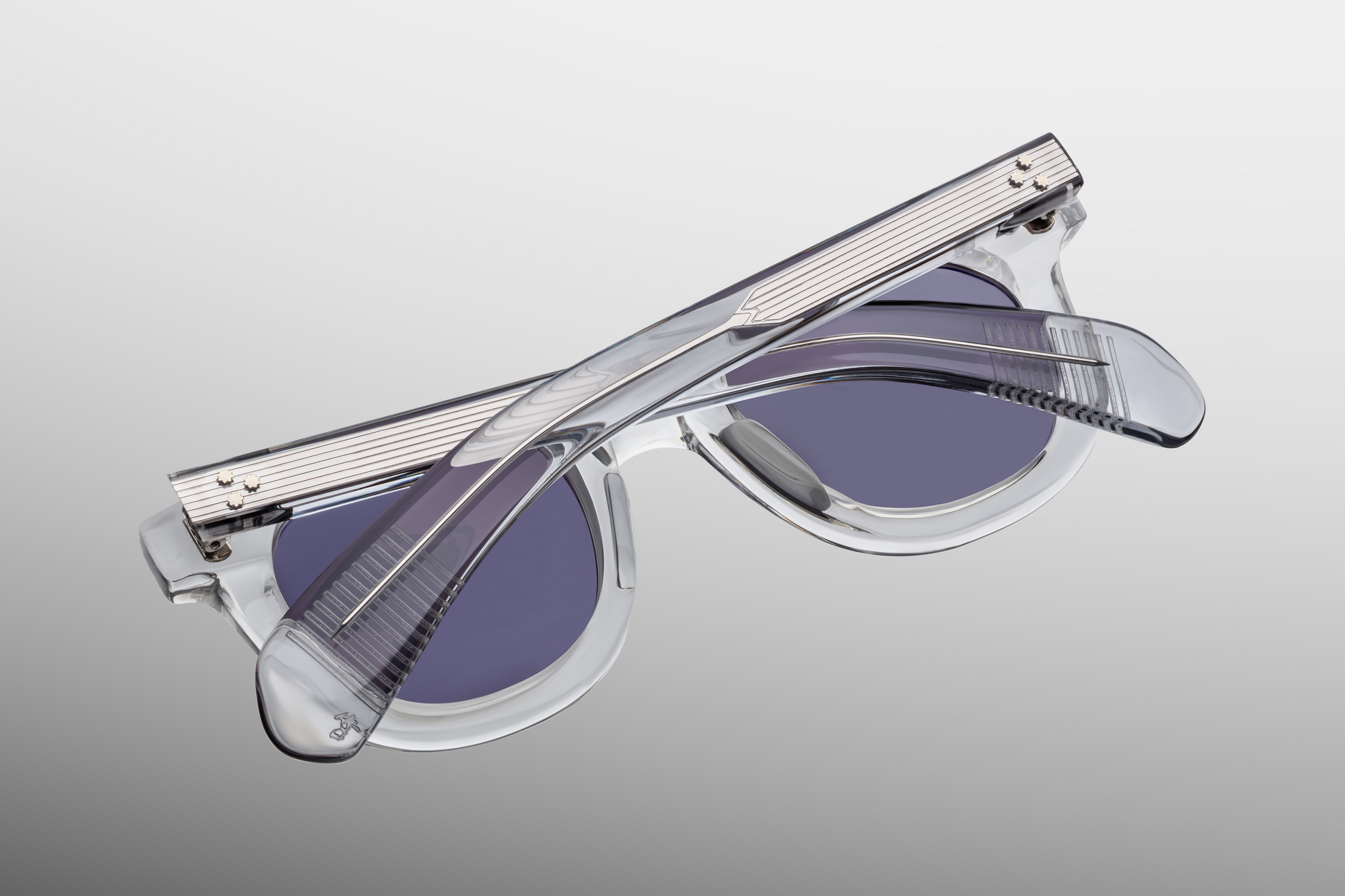 Rear view of Vendome Sulfur — inside temple showing double-laminated grey acetate and the exposed inner wire‑core.