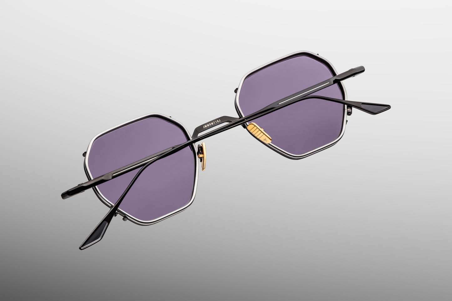 Close up back detail of Jacques Marie Mage Verlaine Corbeau sunglasses highlighting handcrafted Japanese acetate frame construction – available at Wink Optometrists