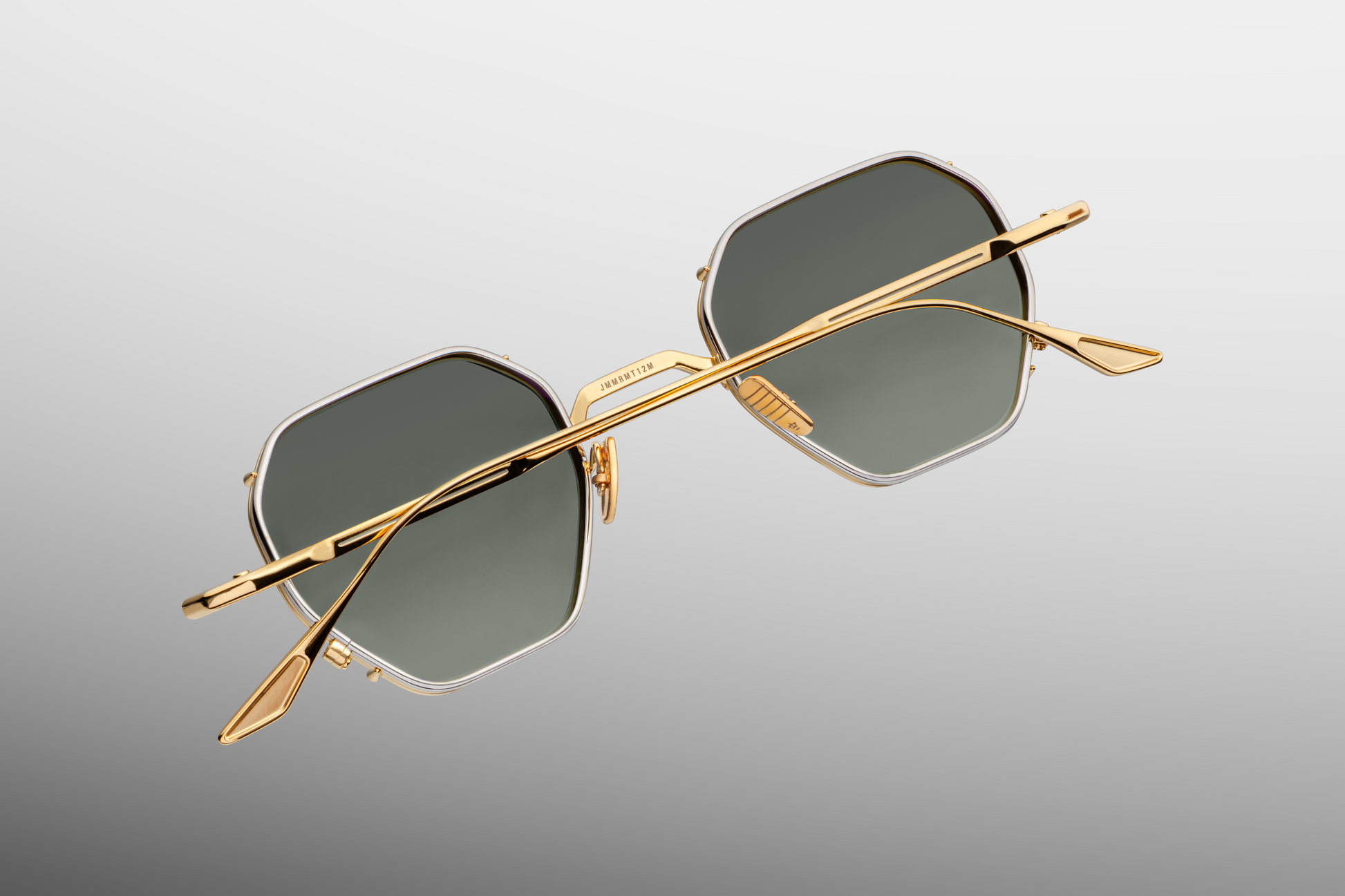 Close up back detail of Jacques Marie Mage Verlaine Muskett sunglasses highlighting handcrafted Japanese acetate frame construction – available at Wink Optometrists