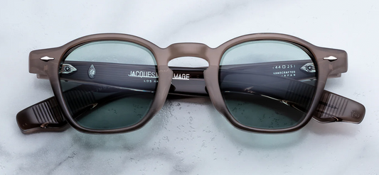 Jacques Marie Mage Zephirin Dusty Jade sunglasses with premium acetate frame and vintage inspired design. Front angle showing vintage inspired square design