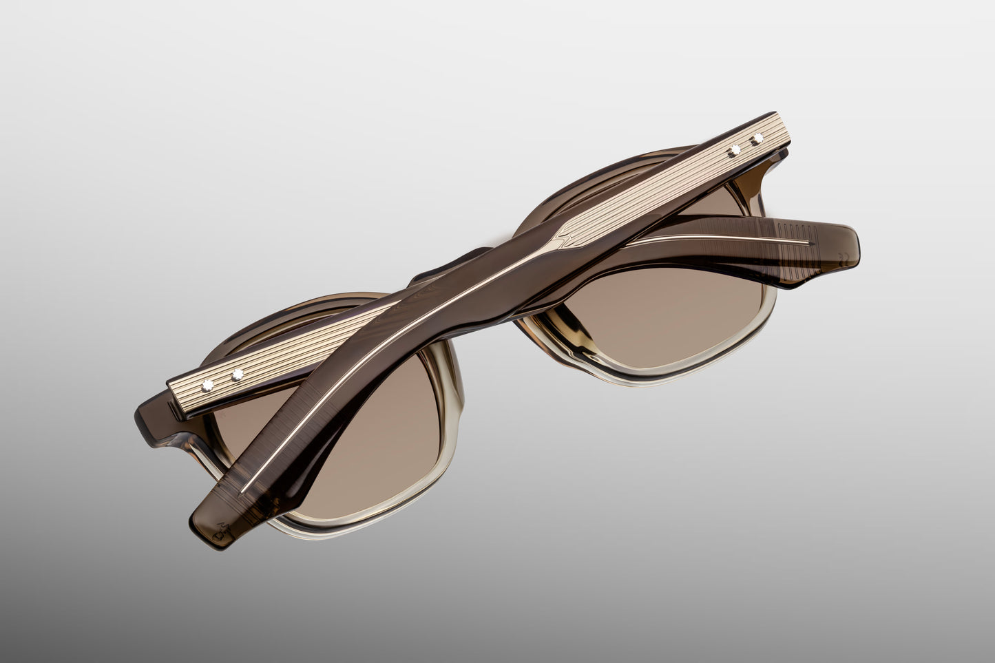 Close-up back view of Jacques Marie Mage Zephirin Lescot sunglasses showing inner temple engraving and wire core construction
Rear detail of JMM Zephirin Lescot frame revealing handcrafted acetate interior and limited edition markings
