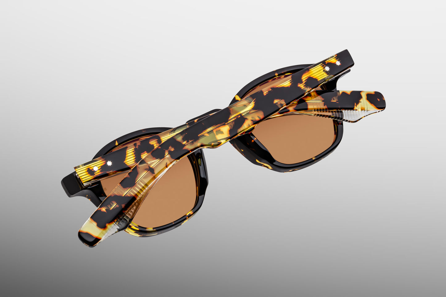 Jacques Marie Mage Zephirin Tokyo sunglasses rear view highlighting premium Havana acetate, double-laminated temples and artisan craftsmanship