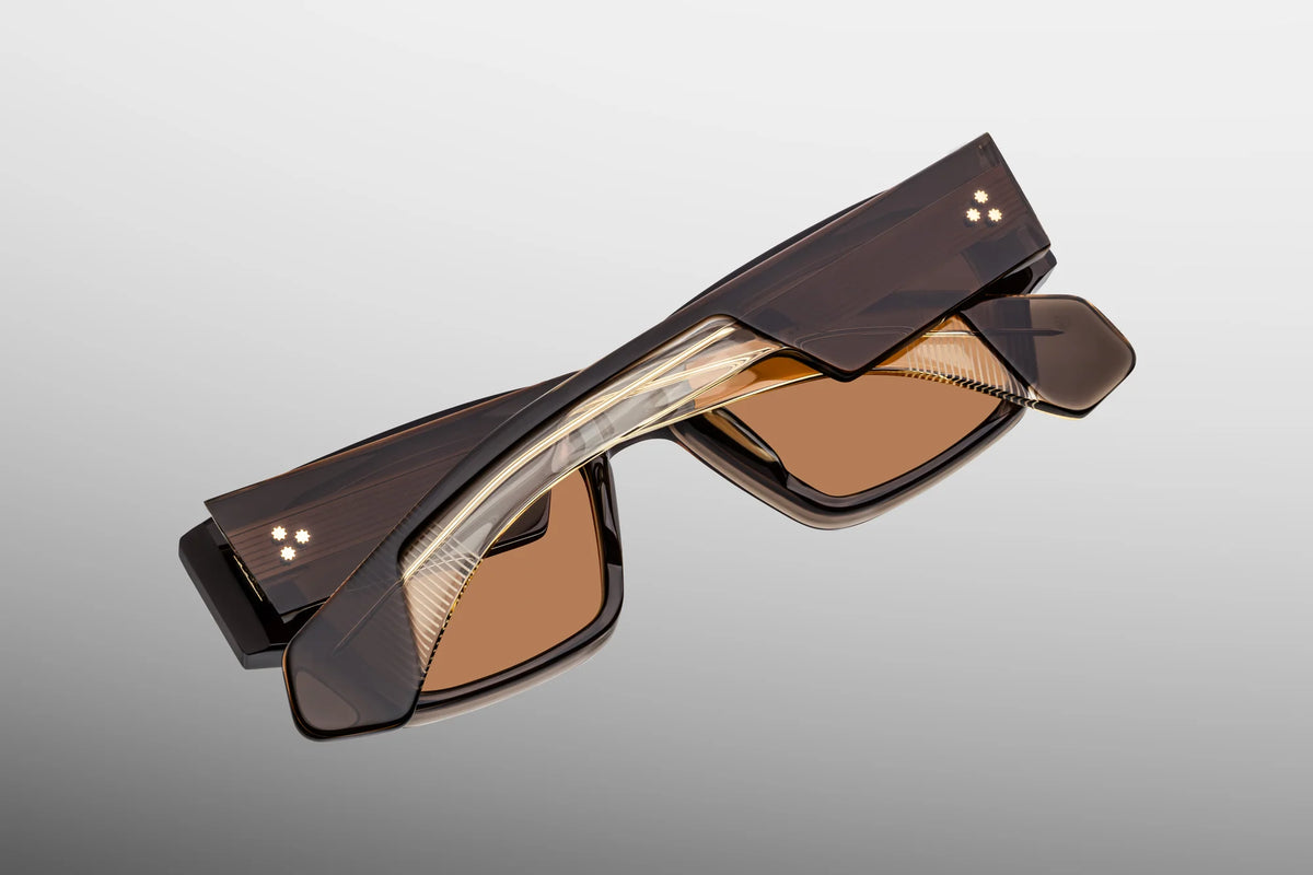 Rear view of handcrafted Japanese eyewear Jacques Marie Mage Zimmerman London highlighting the custom nose bridge.