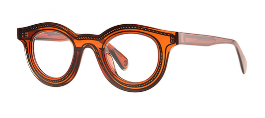 THEO YH IN COLOUR 008 RED BROWN IN THE THEO BOURBON WAY EYEWITNESS FAMILY AVAILABLE AT WINK OPTOMETRISTS MELBOURNE AUSTRALIA. THEO LOVES YOU