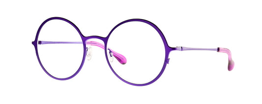 Theo Mercury Blue eyewear featuring a unique, modern design with a bold blue frame and distinctive geometric shapes, suitable for fashion-forward individuals seeking stylish and contemporary glasses.