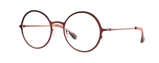 Theo Mercury Bluesy Red eyewear featuring a bold, geometric frame design with a vibrant red and blue color scheme, showcasing a modern and artistic style.