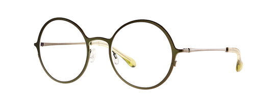 Theo Mercury Green eyewear featuring a unique, modern design with a vibrant green frame, showcasing a bold and stylish look.