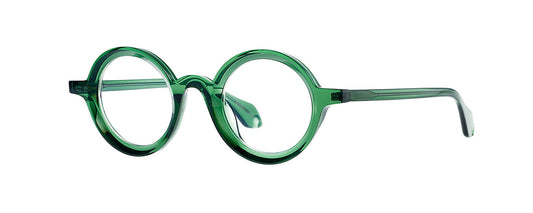 Theo Mille+88 Green eyewear featuring a unique, modern design with a vibrant green frame, showcasing a bold and stylish look.